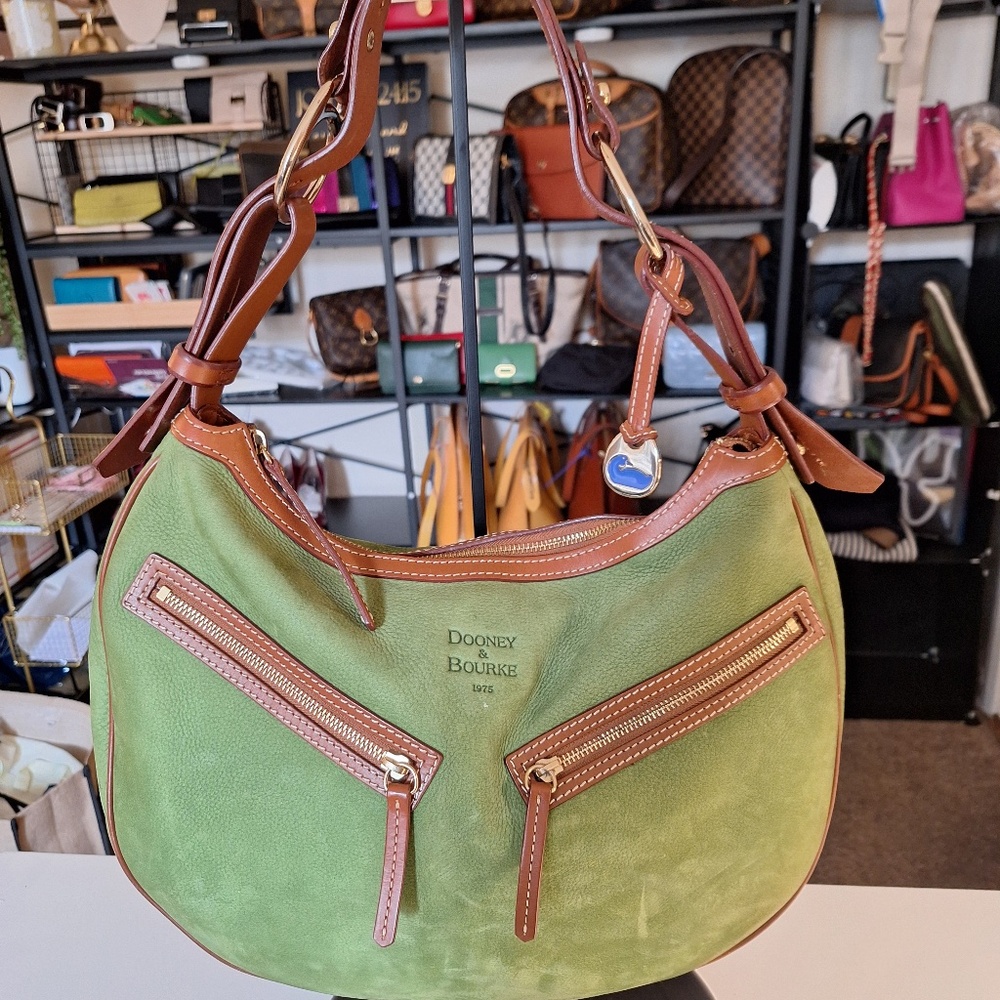 Dooney & Burke Suede Apple green Handbag